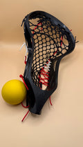 adidas boys lacrosse head, Halloween edition, black mesh with red sidewall strings